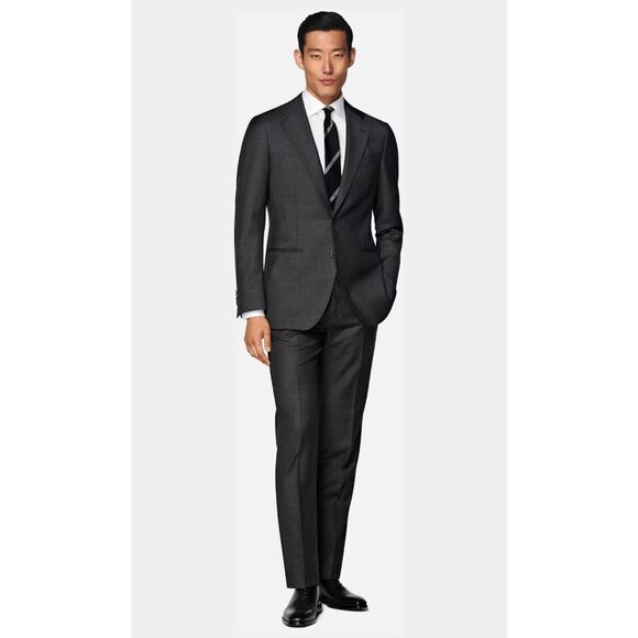 $800 Suit Supply 40R Grey Tailored Fit Pure Sup110 Wool Vitale Barberis Canonico - Picture 1 of 16